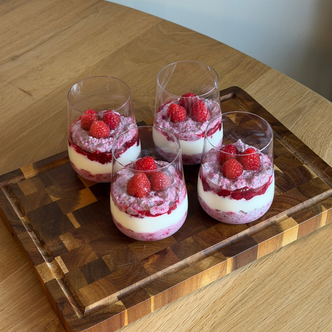 Raspberry Chia Pudding met Frambozen