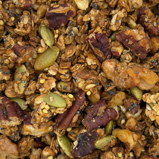 Zelfgemaakte granola recept | krokant met honing, noten & zaden