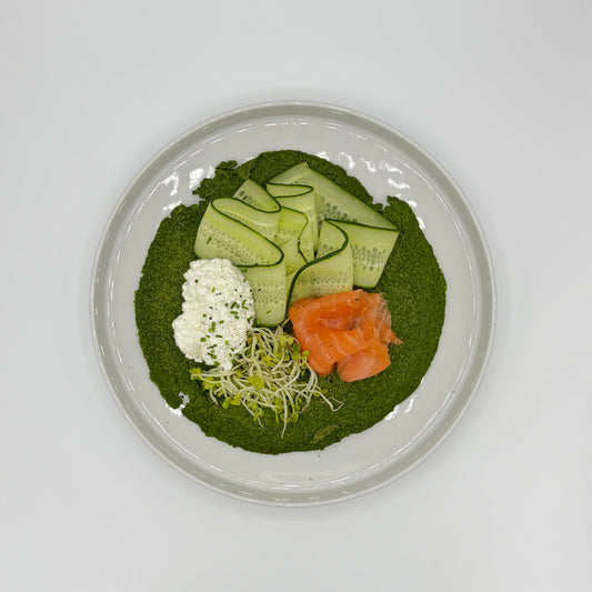 Spinazie Pannenkoek met Zalm & Cottage Cheese