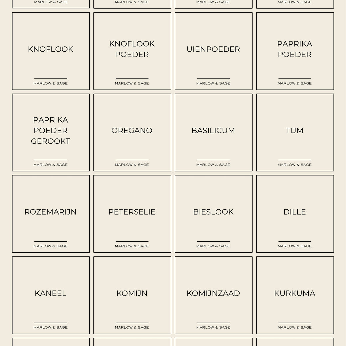 Kruidenlabels | Nederlands
