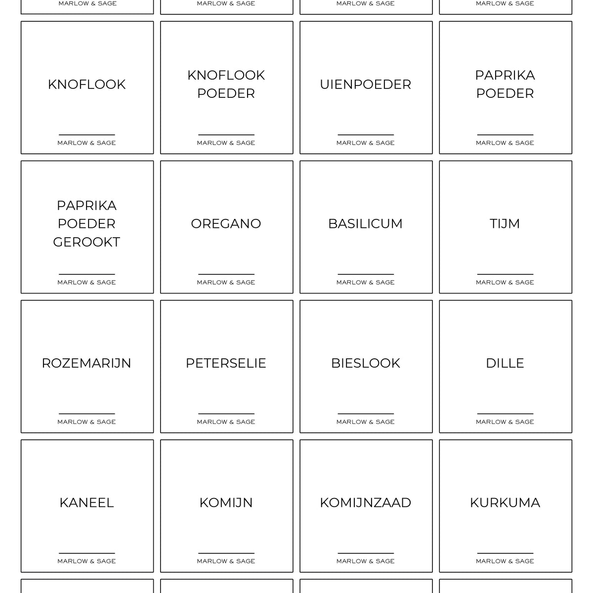 Kruidenlabels | Nederlands